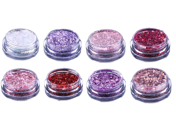 Nail glitter mix - Hvit, Rosa, Lilla