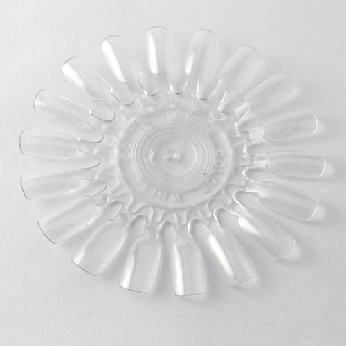 10 runde prøvekart / display med tips i plexiglass