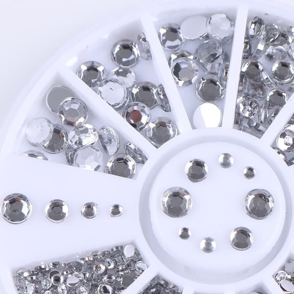 Rhinestone 4 størrelser - Silver Clear