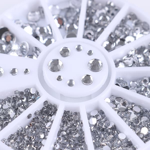 Rhinestone 4 størrelser - Silver Clear
