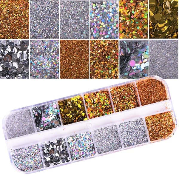 12st nagelglitter glitter I ask , Nageldekorationer