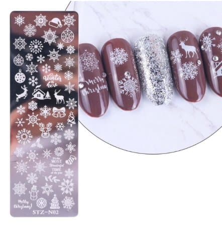 Nailart stempelplade, Neglestempel - julemotiver, julepynt
