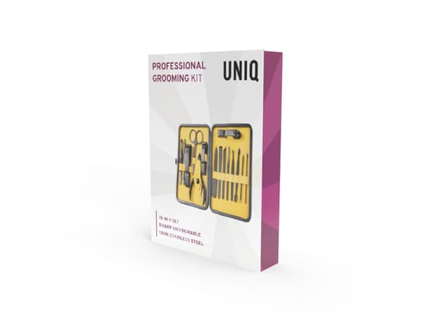 UNIQ Grooming Set 15 delar - Naglar, fötter, ansikte & ögonbryn