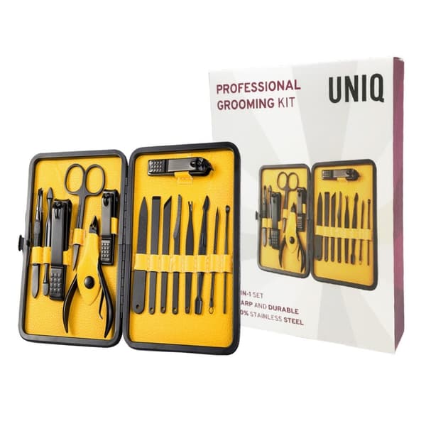 UNIQ Grooming Set 15 delar - Naglar, fötter, ansikte & ögonbryn