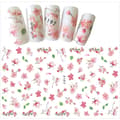 Miniatyrbild 3 av 3: 3 stora ark nagelstickers fjäril blomma