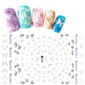 Miniatyrbild 2 av 3: 3 stora ark nagelstickers fjäril blomma