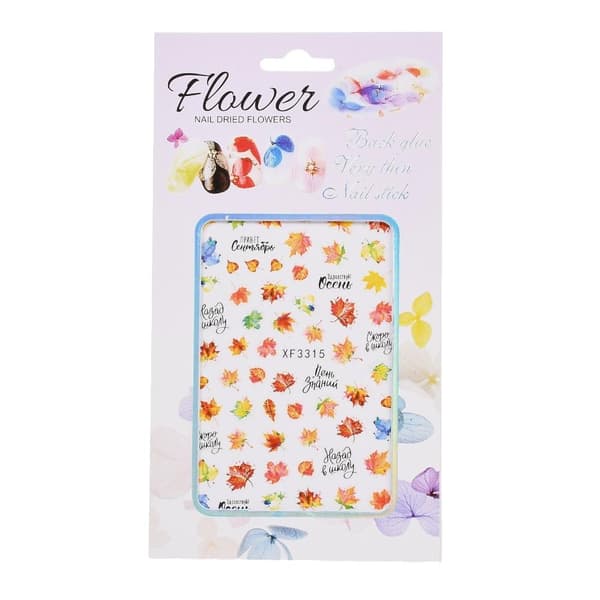 2 stora ark nagelstickers blommor slumpas