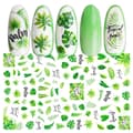 Miniatyrbild 4 av 8: 2 stora ark nagelstickers blommor slumpas
