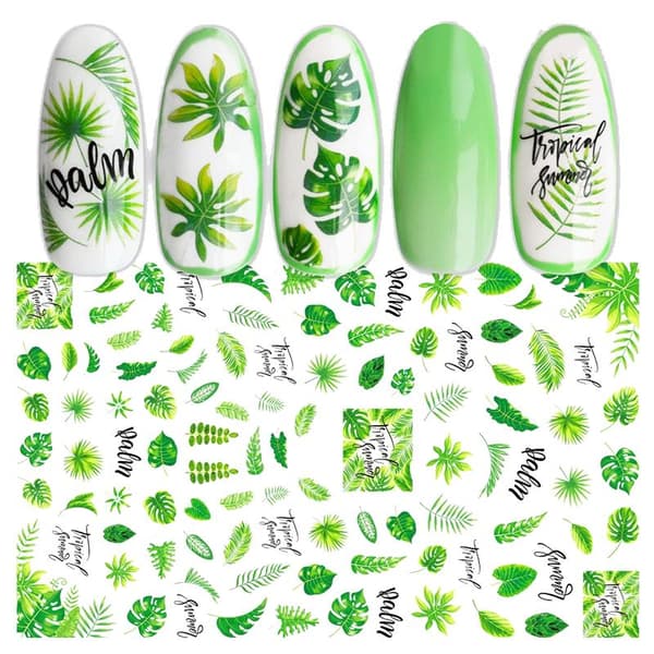2 stora ark nagelstickers blommor slumpas