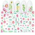 Miniatyrbild 5 av 8: 2 stora ark nagelstickers blommor slumpas