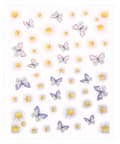 Miniatyrbild 7 av 8: 2 stora ark nagelstickers blommor slumpas