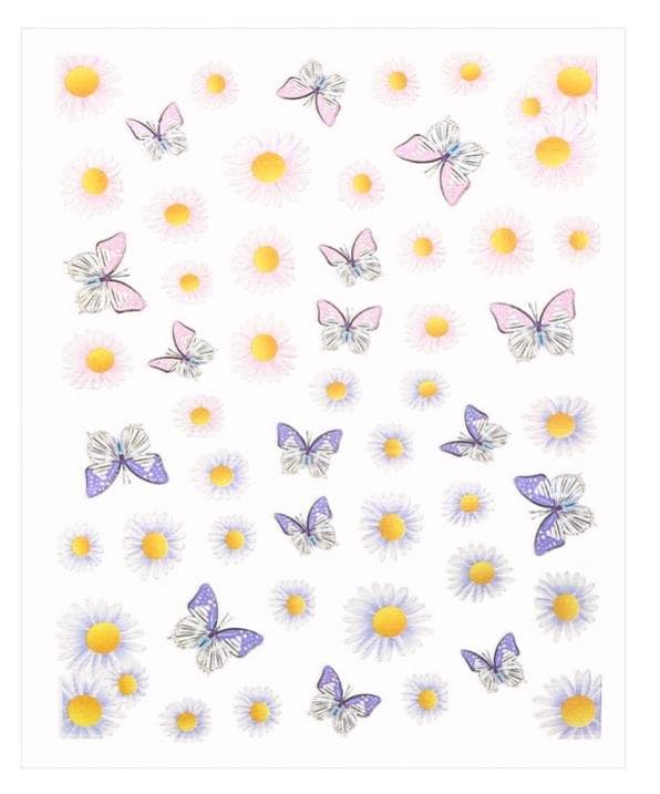 2 stora ark nagelstickers blommor slumpas