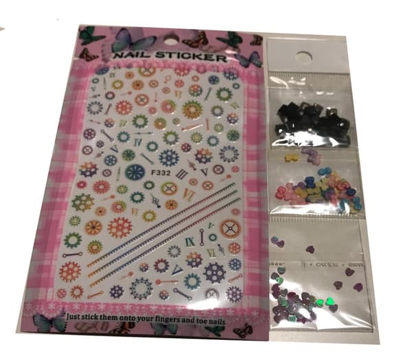 nagelparty kit ark nagelstickers kugghjul steampunk