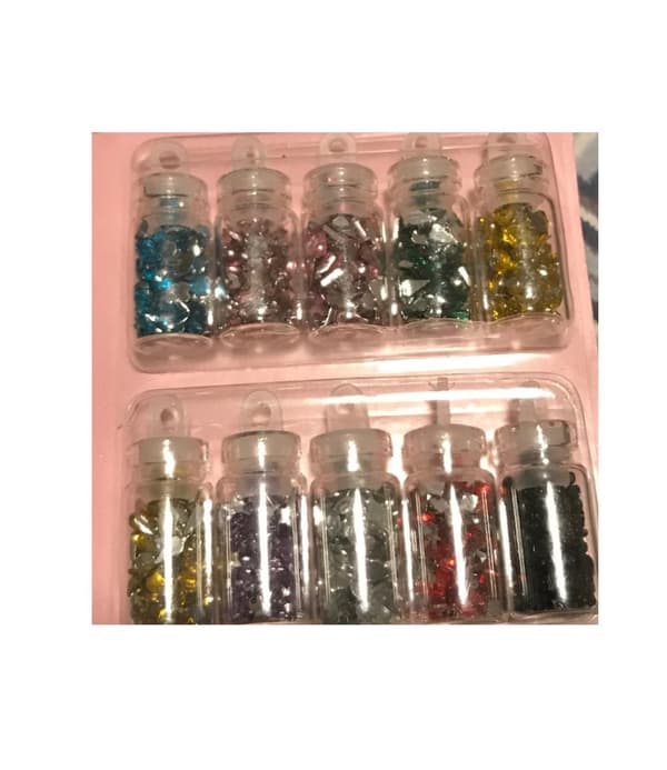 Nagelglitter bling 10 flaskor pryda fina naglar