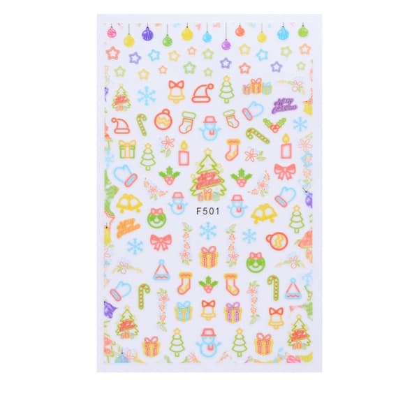 2 ark jultema söta nagelstickers