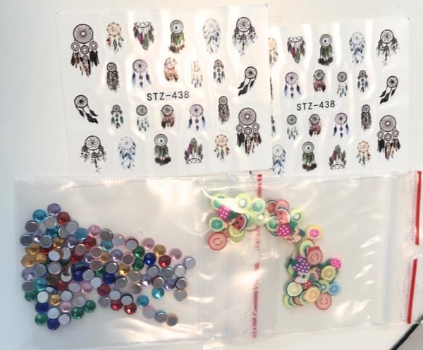 Nageldekorationer blandat paket dekor och nagelstickers