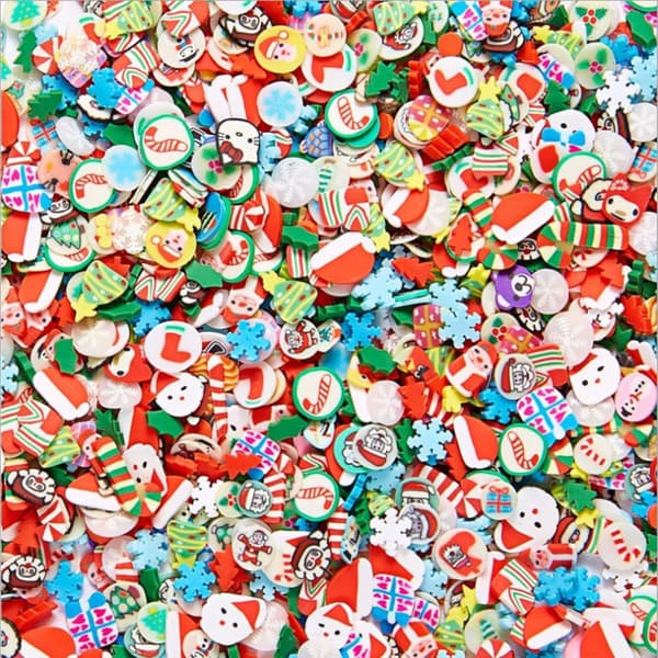 Julepynt snefnug / nisse negle glitter i praktisk æske