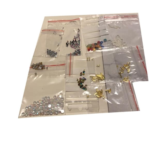 Nageldekorationer kit bling 10 påsar många olika