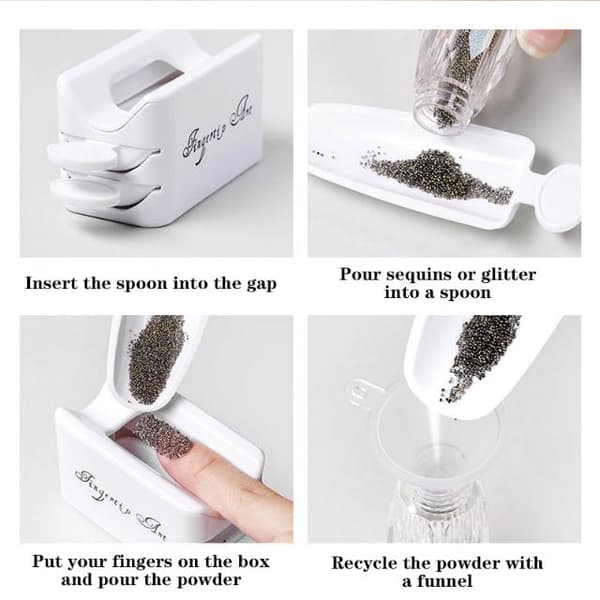 Nails Art Dip & Glitter Powder Container Genbrugsbakkesæt