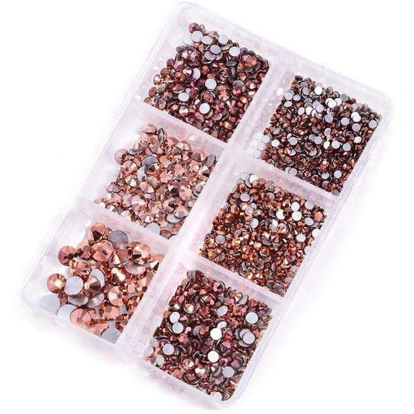 6st Rhinestone i olika storlekar - Zirkon - Nageldekorationer