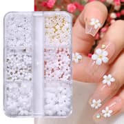 3D Flower Nail Art Charms Vit