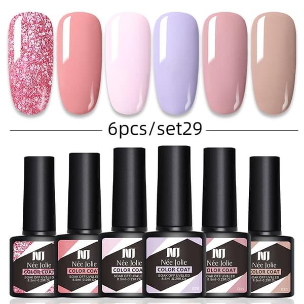 6 STK 8,5 ml Gel neglelaksæt