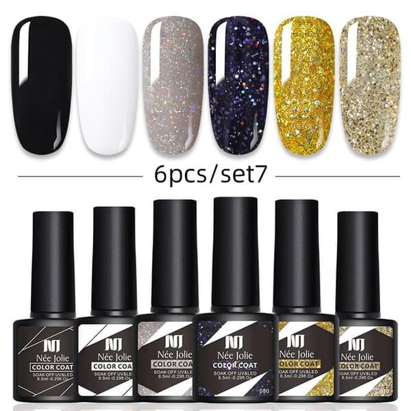 6 STK 8,5 ml Gel neglelaksæt