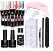Nail nagel gel färg set nagelkit polygel kit med UV lampa design