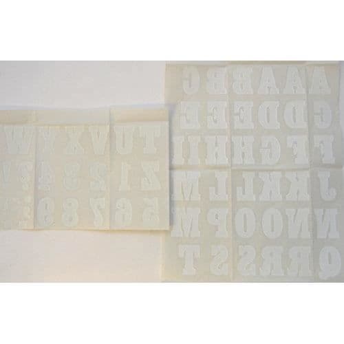 Autocollanter - Kleiber - Bokstäver och siffror - Vit - 3.5x2.5 cm - Värmeöverföring