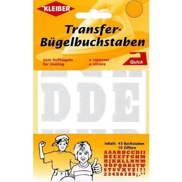 Autocollanter - Kleiber - Bokstäver och siffror - Vit - 3.5x2.5 cm - Värmeöverföring