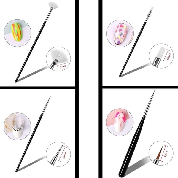 15 kpl Nail Art setti pistemaalaus lakka sivellin kynä Työkalut