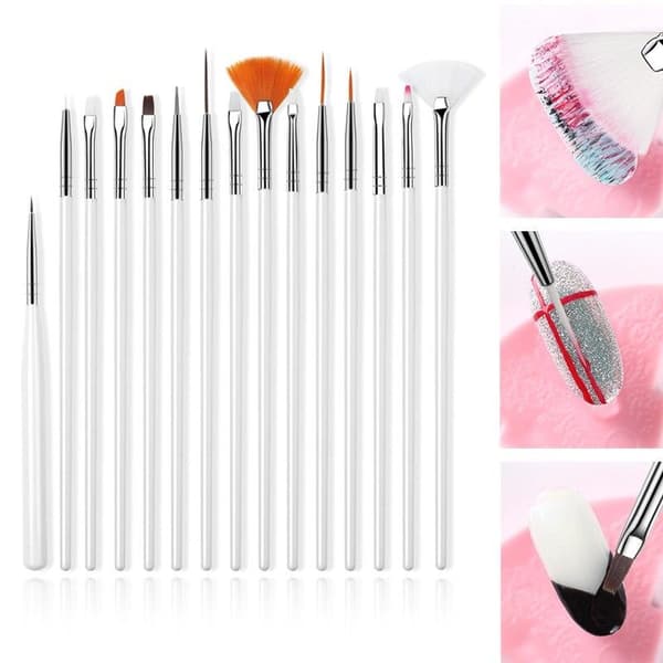 15 kpl Nail Art setti pistemaalaus lakka sivellin kynä Työkalut