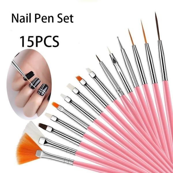 15 kpl Nail Art setti pistemaalaus lakka sivellin kynä Työkalut