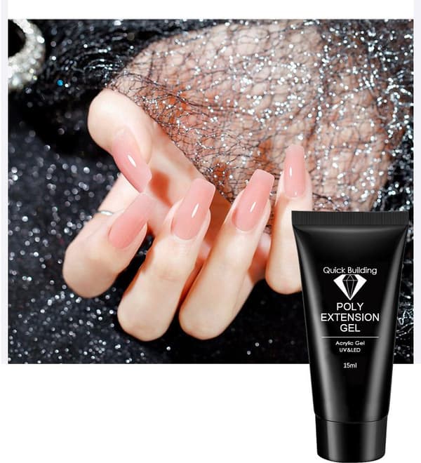 Polygel Nagelkit med UV lampa Nail Gel Färg Set