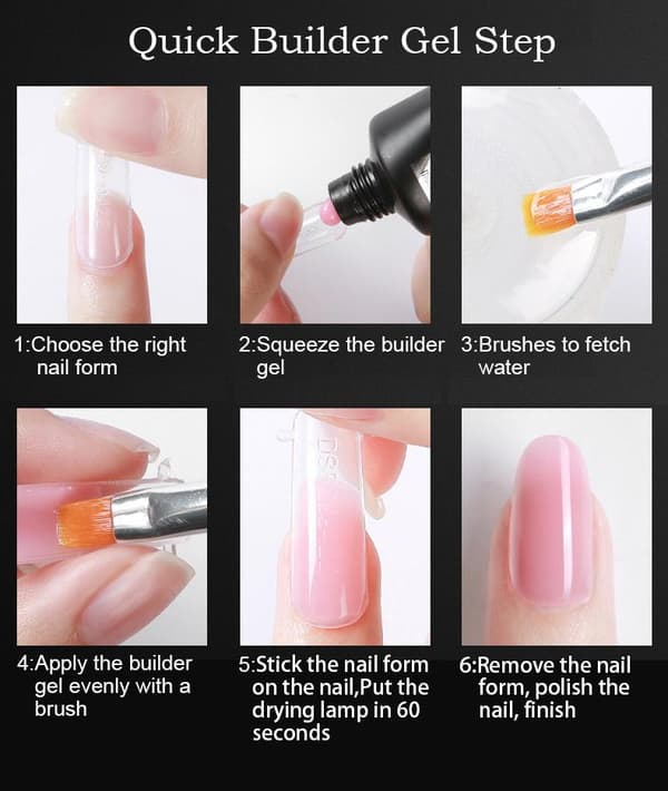 Polygel Nagelkit med UV lampa Nail Gel Färg Set