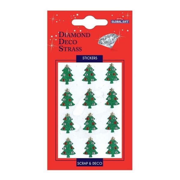 Diamant strass klistermärken - Träd - Glitter