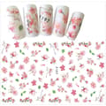 Miniatyrbild 1 av 2: 2 stora ark nagelstickers blomma fjäril mix