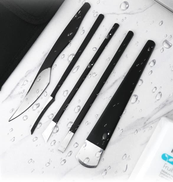 INF Pedicure knivsæt 5-pak Sort