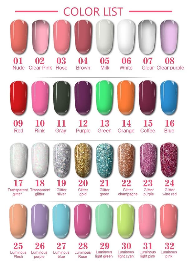 Polygel Nagelkit med UV lampa Nail Gel Färg