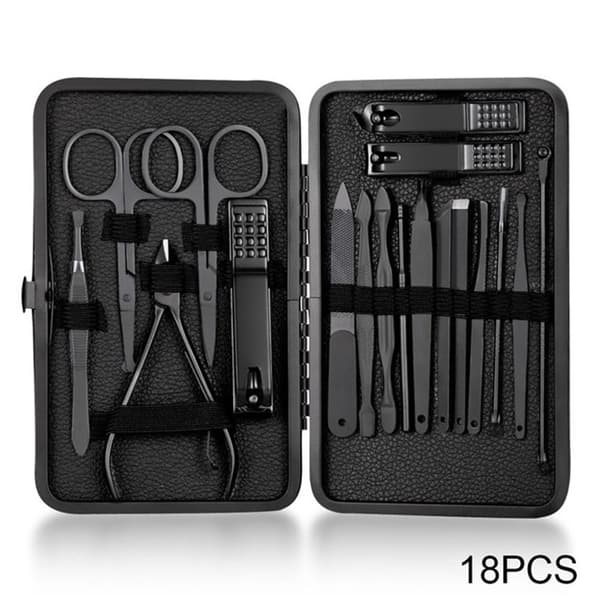 Praktiskt Manikyr/Pedikyr Kit (Rostfritt Stål) 18-Pack