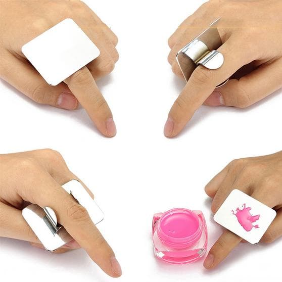 Manicure Finger Ring Nail Art/Makeup Foundation Mixing Palette