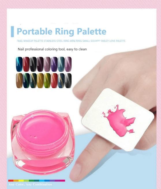 Manicure Finger Ring Nail Art/Makeup Foundation Mixing Palette