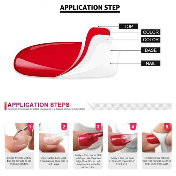Nail Gel Nagelkit med UV lampa Nagellack