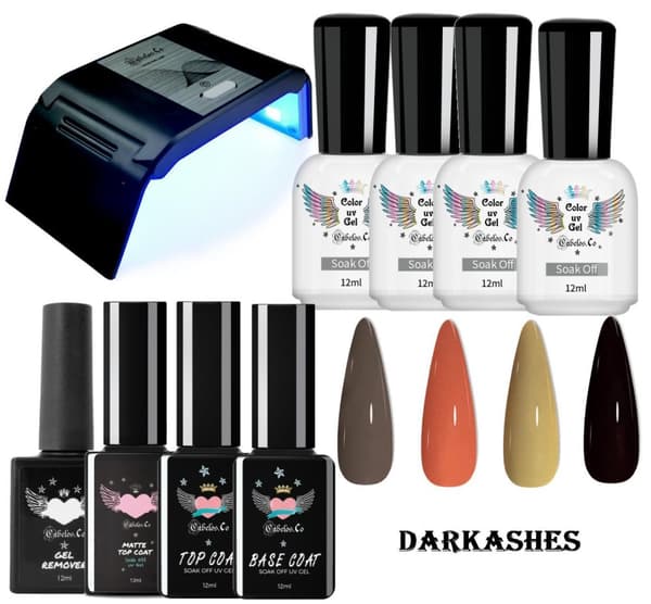 Gellack Nagel Kit med Uv Lampa