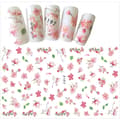 Miniatyrbild 3 av 4: 2 stora ark nagelstickers fjäril och blomma