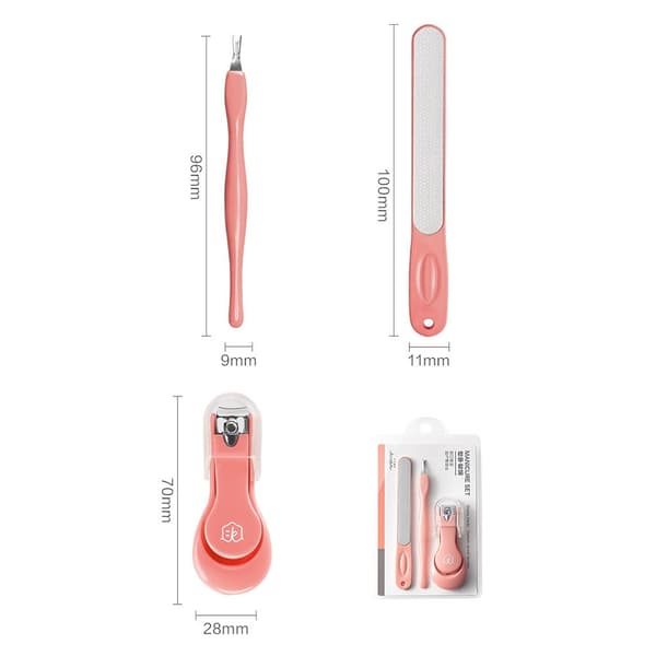 KINEPIN Nail File Nail Scissors Cuticle Remover Manicure 3pcs