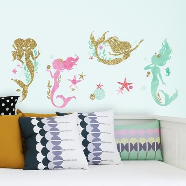 RoomMates Mermaid väggdekaler i vinyl 21 delar