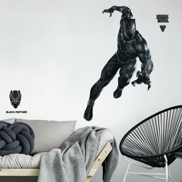 Giant repositionerbar svart Panther MARVEL-dekal - 121,2 cm x 77,7 cm