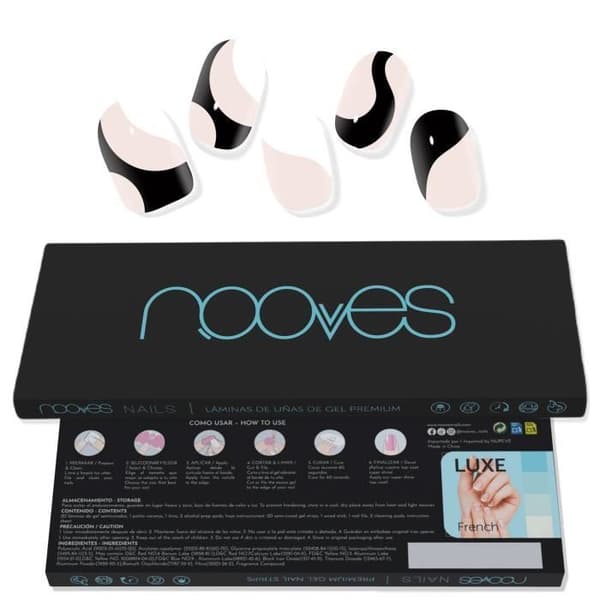 NOOVES NAILS Premium Precured Gel Nail Stickers - White Cow|Gel Nail Stickers|Gel Nail Stickers|Nagelfolier