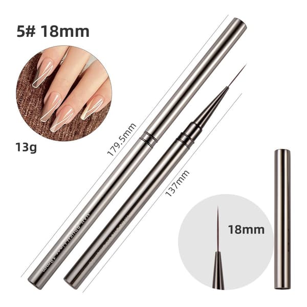 INF 5 delar professionella nagelborstar med lock